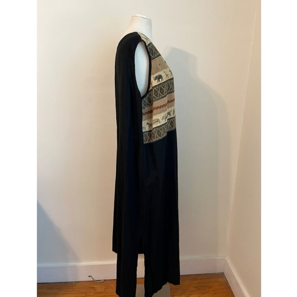 3X Linen Blend Safari Print Stonebridge Plus Size Dress - Picture 6 of 7